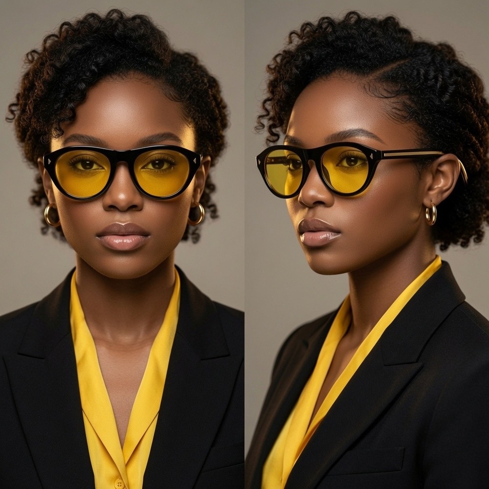 Glossy Obsidian Silhouette Futuristic Shades Women Sunglasses Celebrity Style